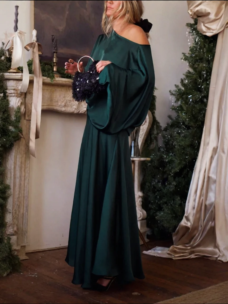 IRIS™ | CONJUNTO ELEGANTE TOP DRAPEADO Y FALDA LARGA