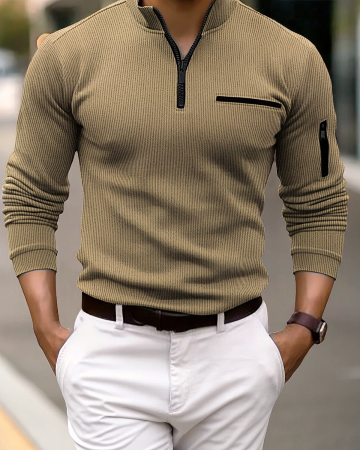 GUSTAVO™ | CAMISA CON CREMALLERA MANGA LARGA